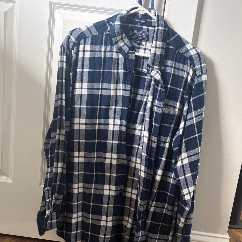 Goodfellow & Co Navy and White Checkered Shirt